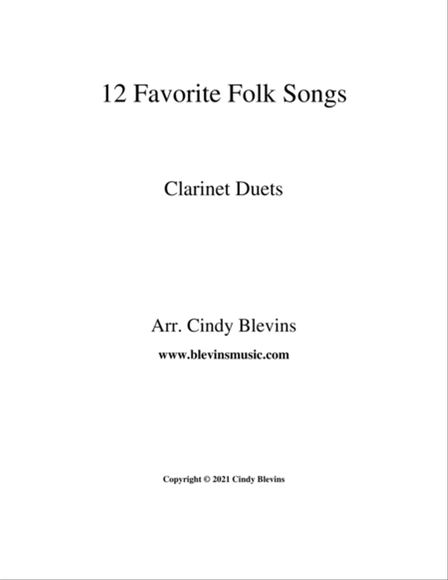 12 Favorite Folk Songs, Clarinet Duets Clarinet Duet scores gallery preview page 6