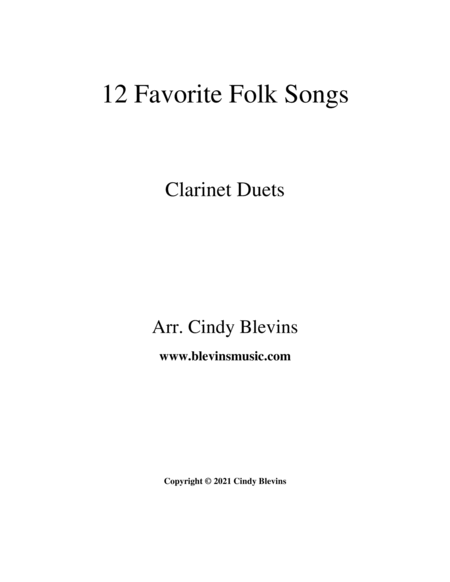 12 Favorite Folk Songs, Clarinet Duets image number null