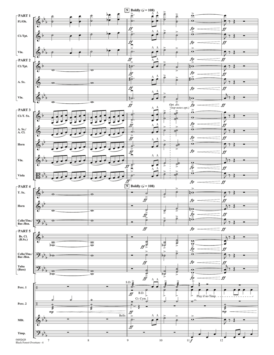 Black Forest Overture - Conductor Score (Full Score) Concert Band scores gallery preview page 4