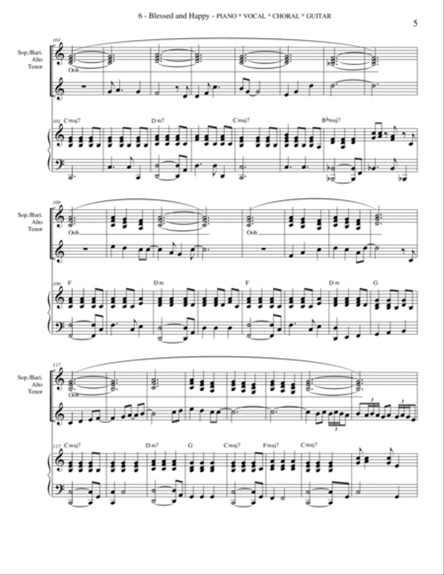 Blessed and Happy Choir scores gallery preview page 5