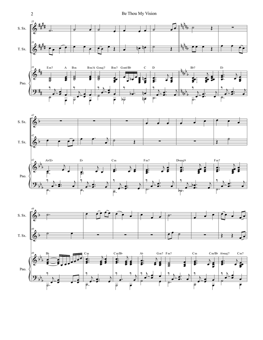 Be Thou My Vision (Duet for Soprano and Tenor Saxophone) Woodwind Duet scores gallery preview page 2