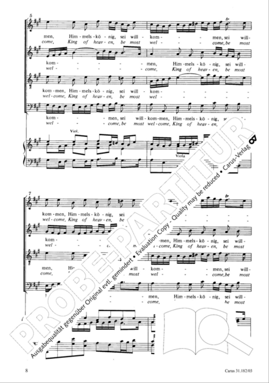Himmelskonig, sei willkommen (King of heaven, be most welcome) ATB scores gallery preview page 8