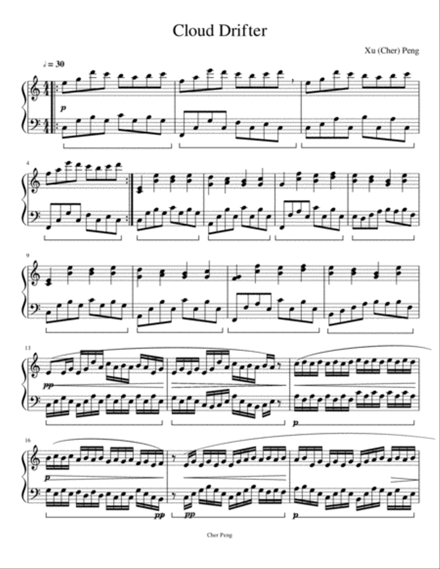 Cloud Drifter Piano Solo scores gallery preview page 1