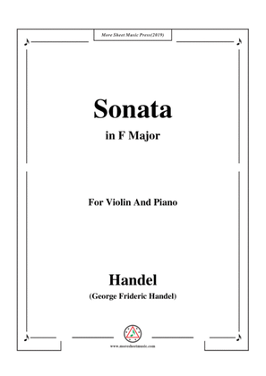 Book cover for Handel-Violin Sonata in F Major,for Violin and Piano