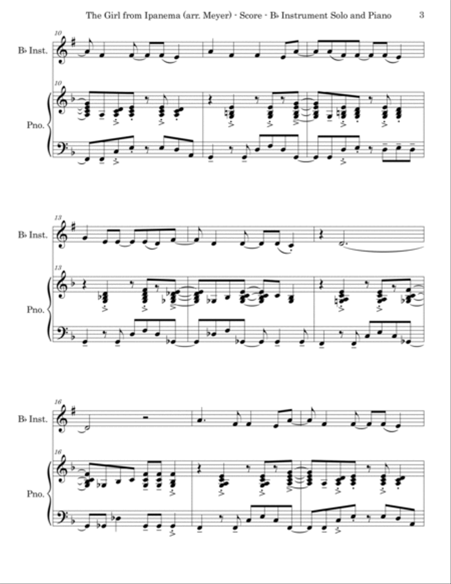 The Girl From Ipanema (garôta De Ipanema) Piano scores gallery preview page 3