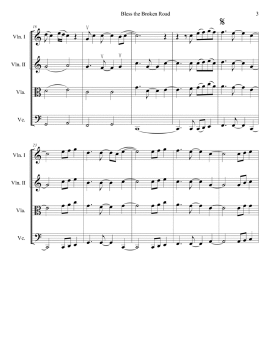 Bless The Broken Road String Quartet scores gallery preview page 4