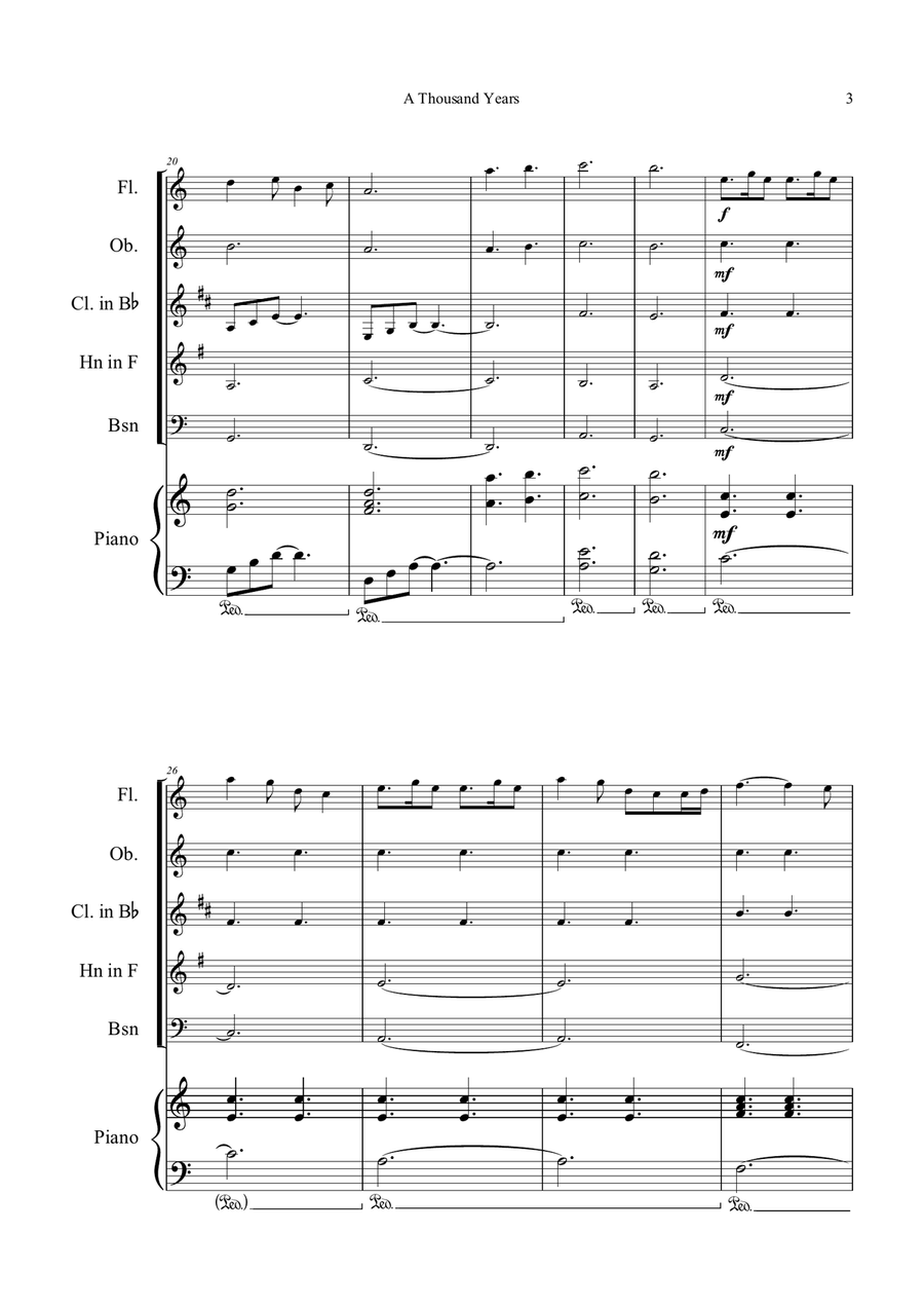 A Thousand Years Woodwind Quintet scores gallery preview page 3
