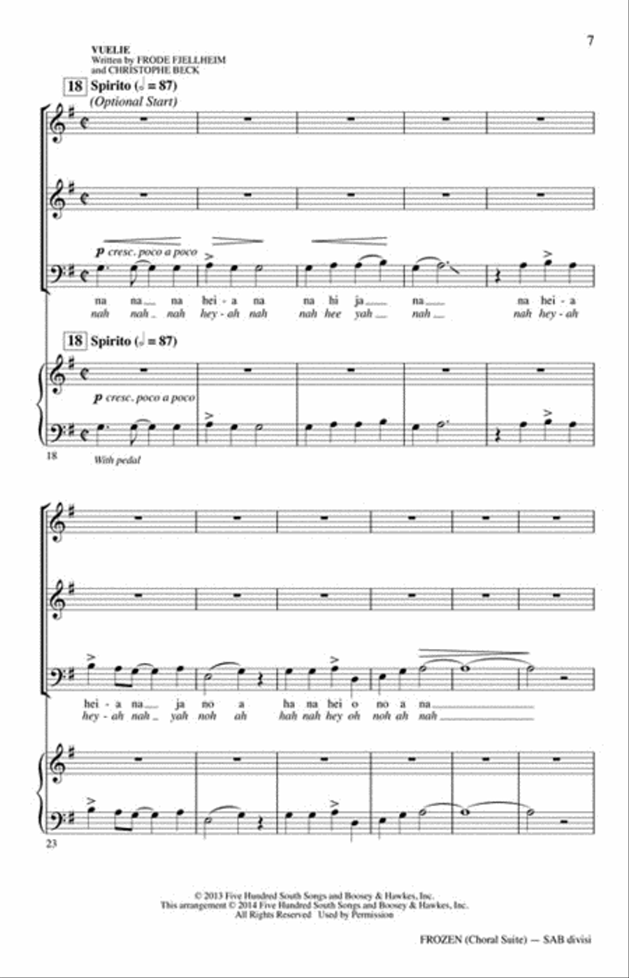 Frozen (Choral Suite) Frozen (Choral Suite) Divisi scores gallery preview page 5