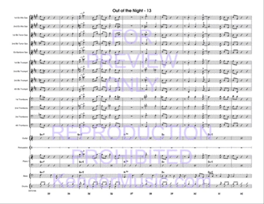 Out Of The Night (Dark Orchid) Jazz Ensemble scores gallery preview page 14
