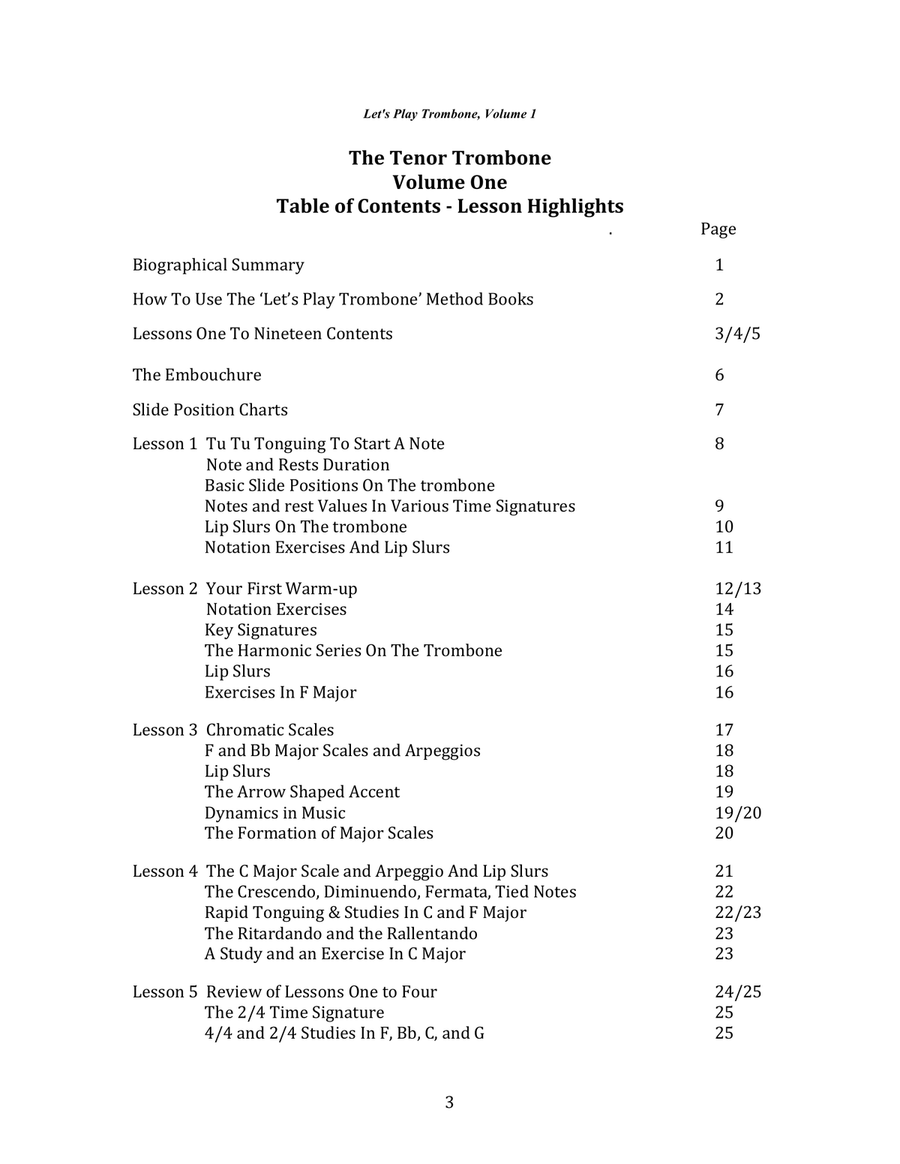 Let's Play Trombone - Method, Volume 1 Trombone Solo scores gallery preview page 5