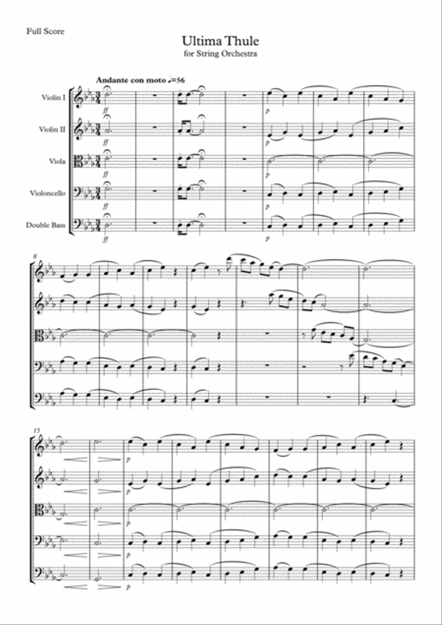 Ultima Thule for string orchestra String Orchestra scores gallery preview page 1