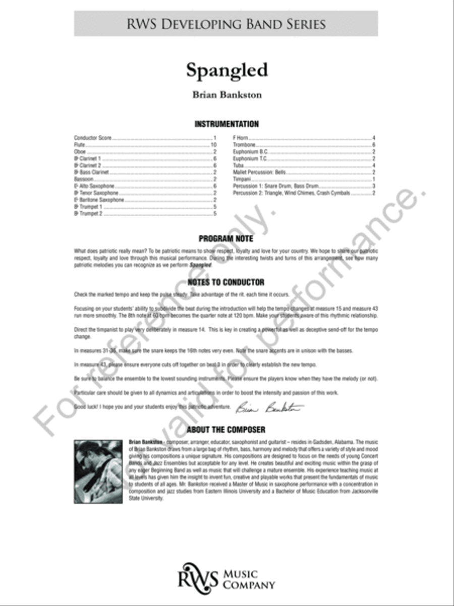 Spangled Concert Band scores gallery preview page 3