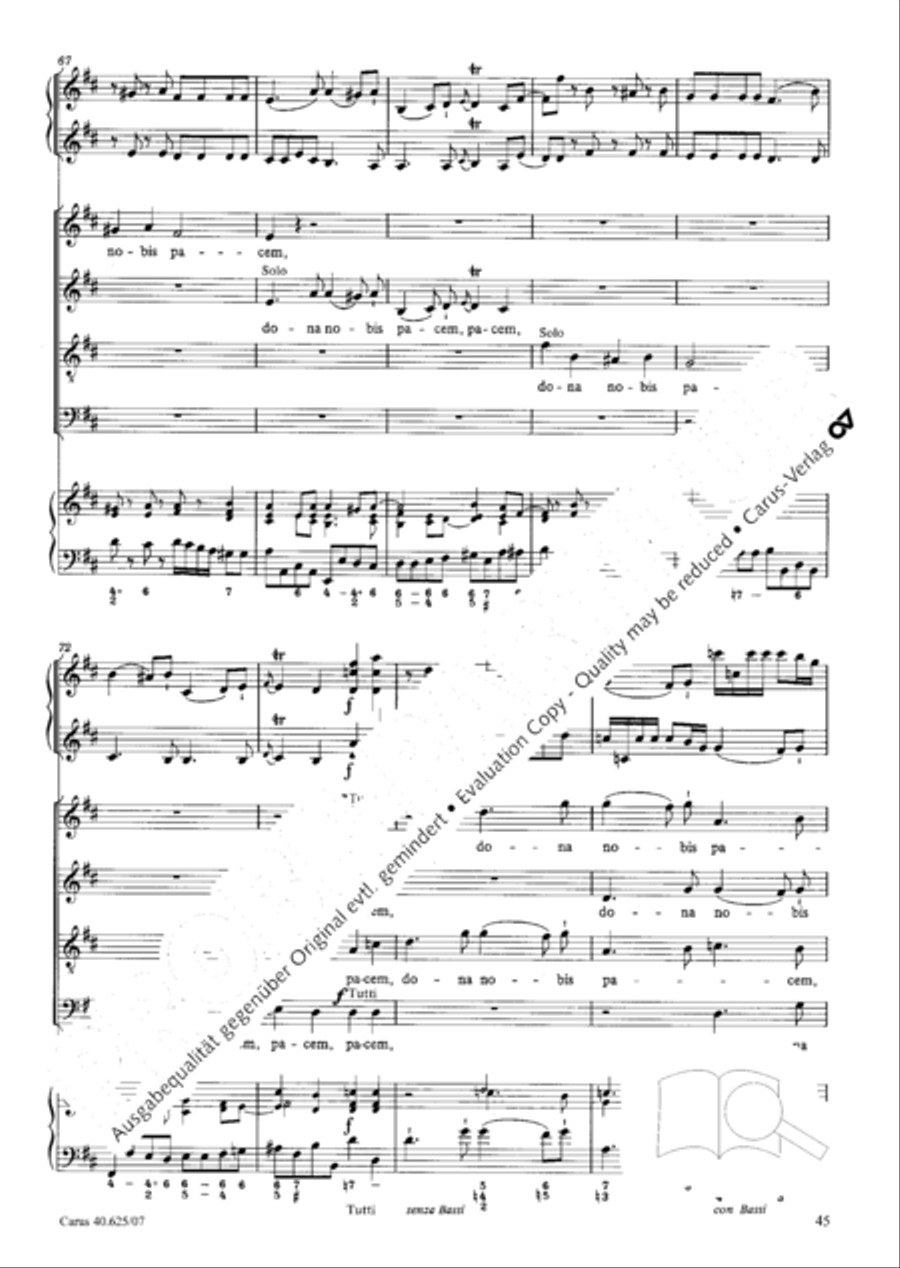 Missa brevis in D Major, K. 194 4-Part scores gallery preview page 46