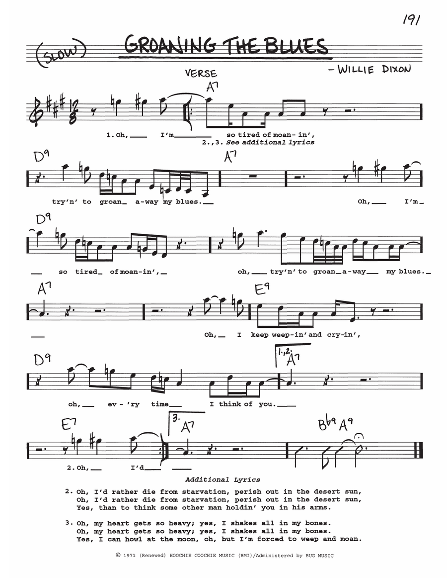 Groaning The Blues Voice scores gallery preview page 1