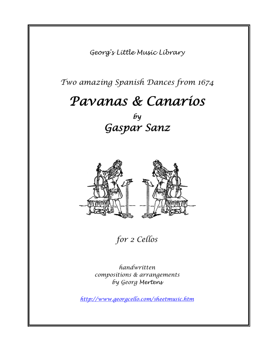 Pavanas & Canarios (Gaspar Sanz 1674) for 2 Cellos String Duet scores gallery preview page 1