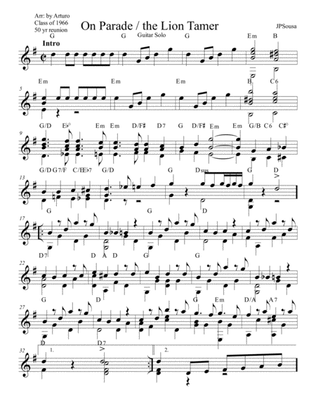 On Parade (The Lion Tamer) by John Philip Sousa for Guitar Solo