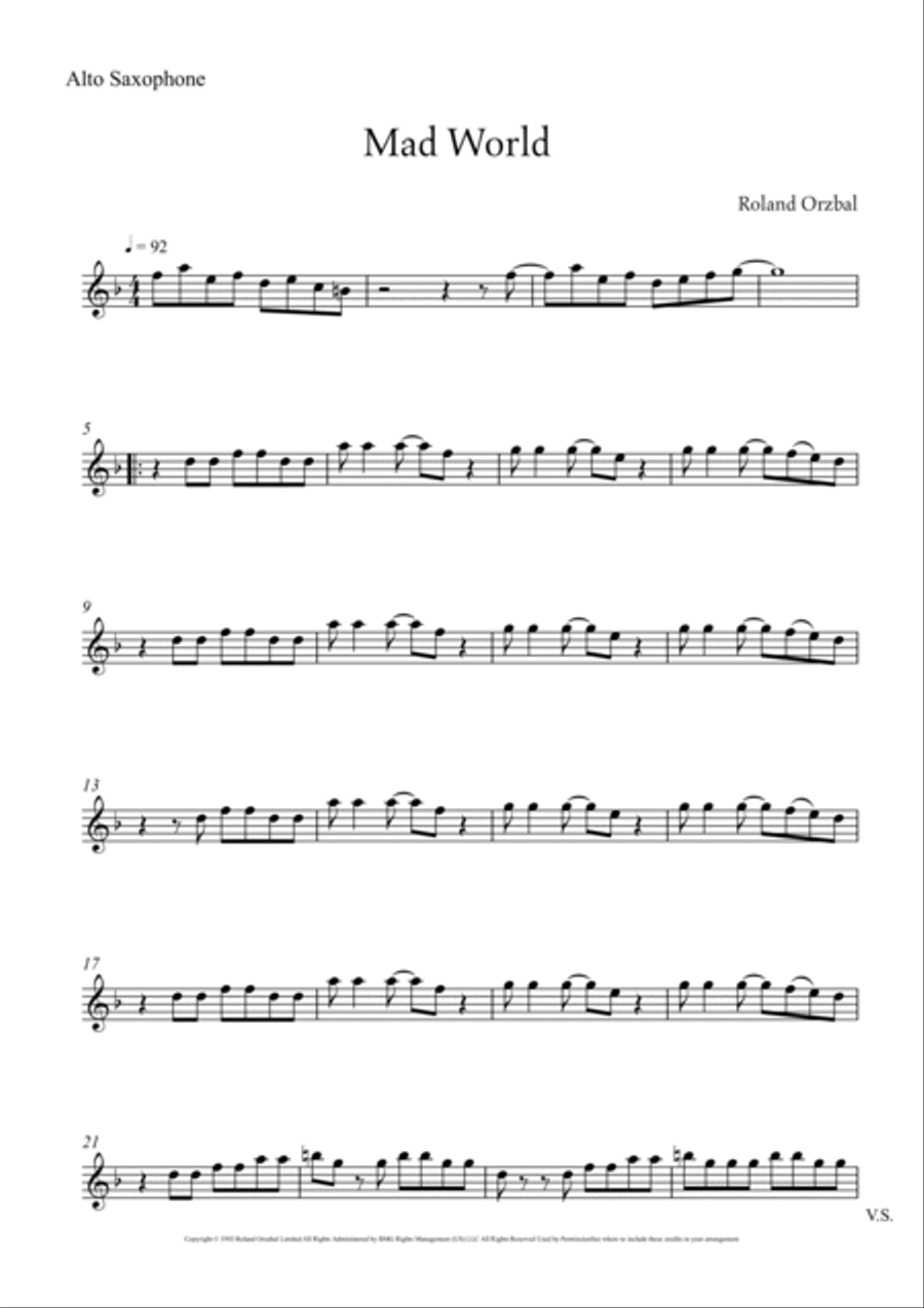 Mad World Woodwind Duet scores gallery preview page 5