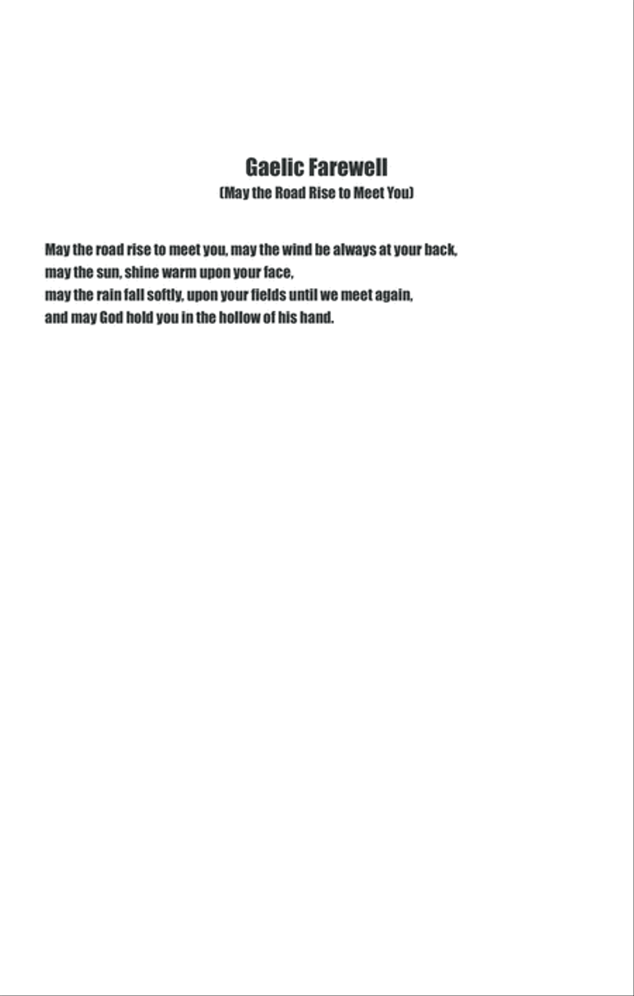 Gaelic Farewell, May the road rise to meet you 4-Part scores gallery preview page 2