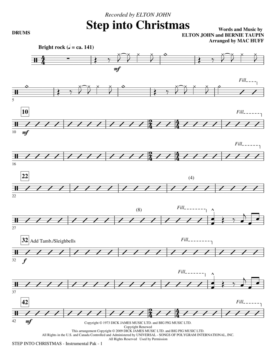 Step Into Christmas - Drums Choir scores gallery preview page 1