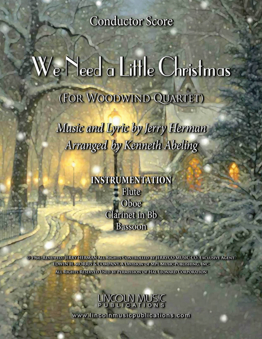 We Need A Little Christmas Woodwind Quartet scores gallery preview page 1