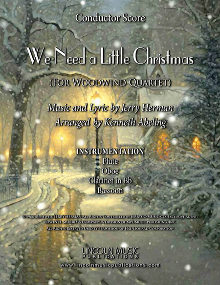 We Need A Little Christmas by Kimberley Locke Woodwind Quartet - Digital Sheet Music