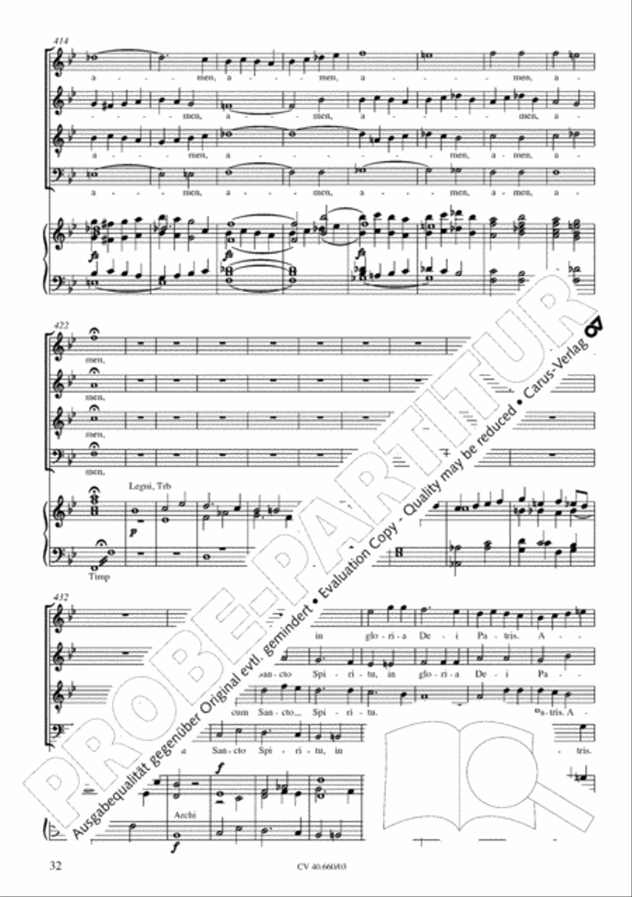 Mass in E flat major (Messe in Es) SATTB scores gallery preview page 33