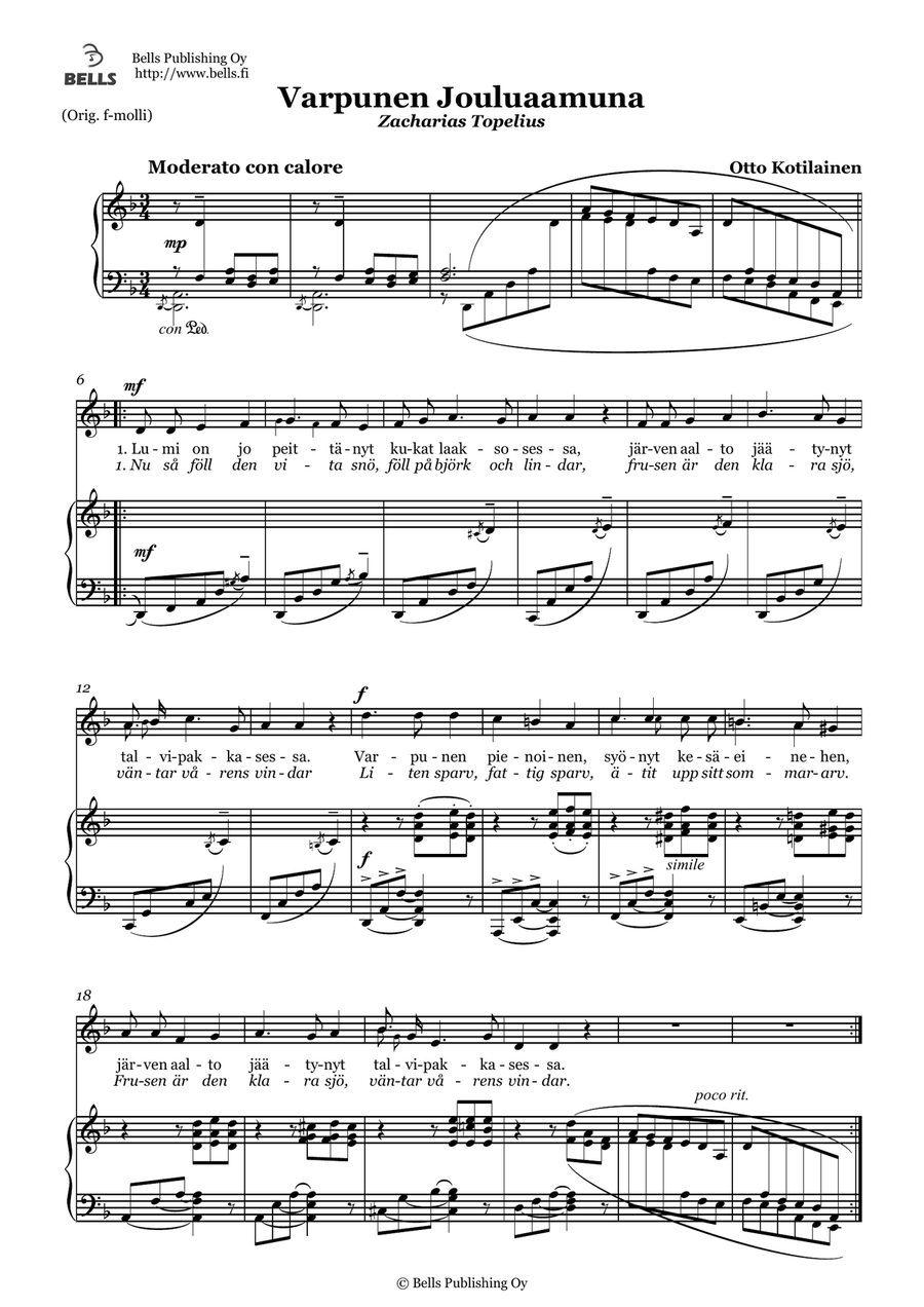 Varpunen jouluaamuna (D minor)
