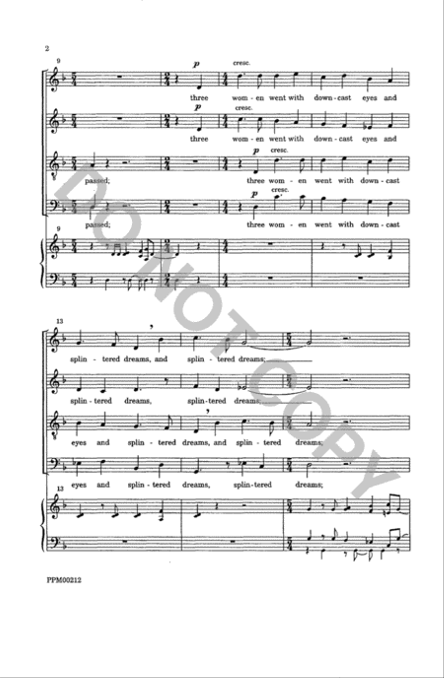 Three Days Had Passed 4-Part scores gallery preview page 3