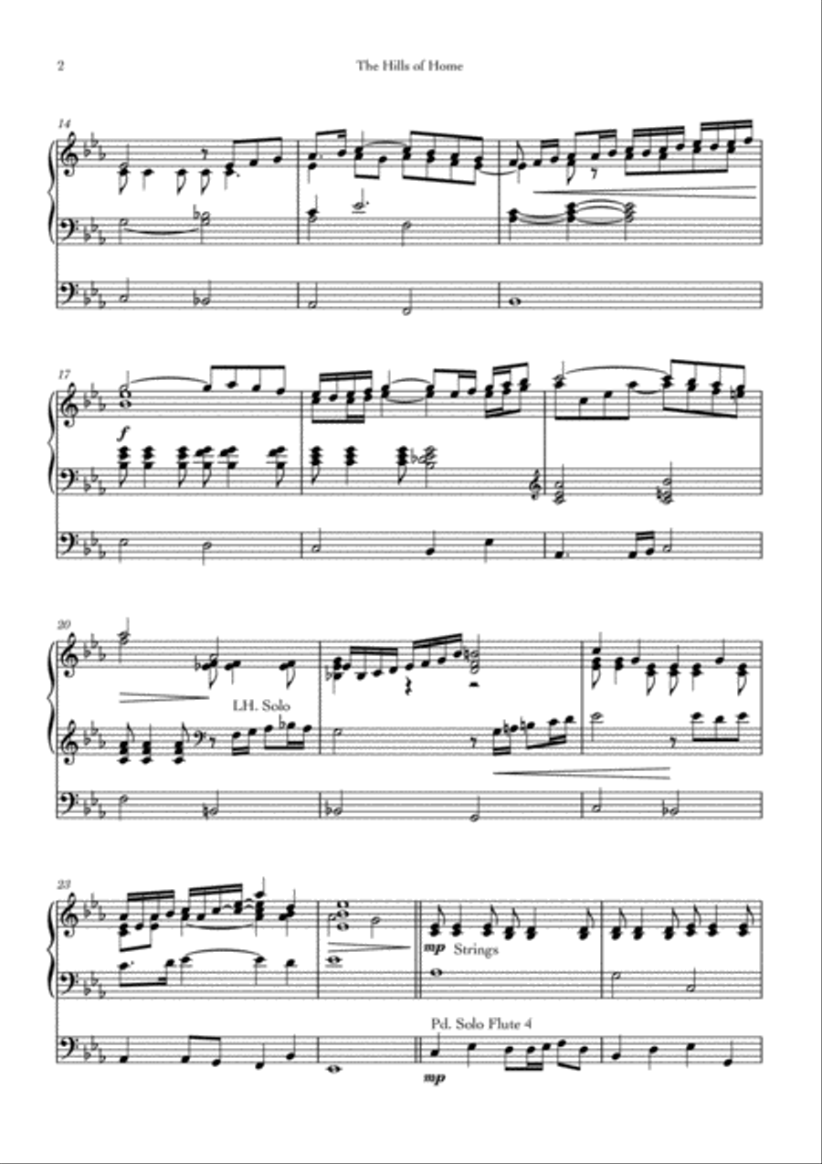 The Hills of Home Organ Solo scores gallery preview page 2