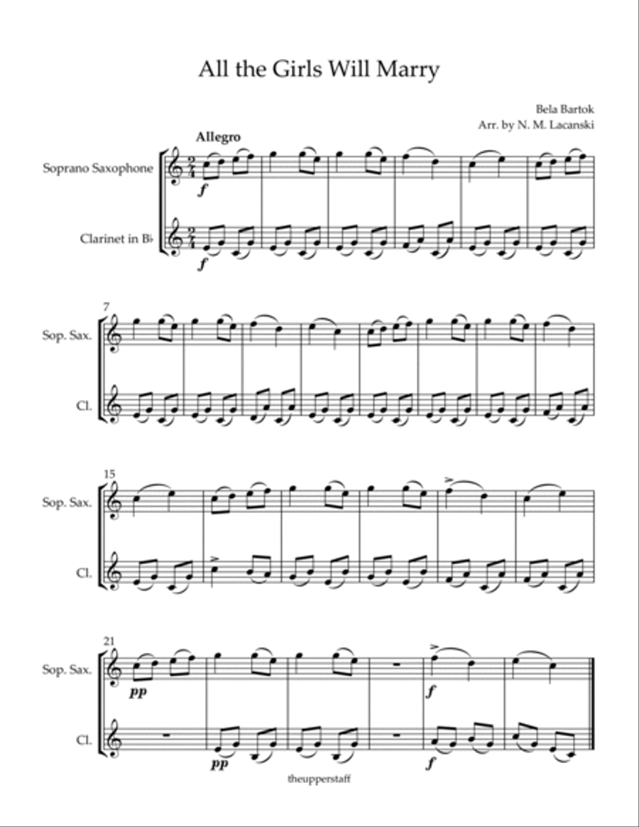 All the Girls Will Marry Woodwind Duet scores gallery preview page 2