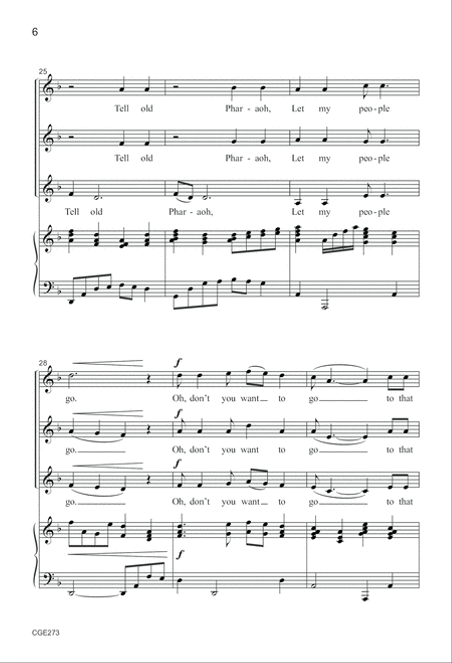 Let My People Go - SSA SSA scores gallery preview page 6