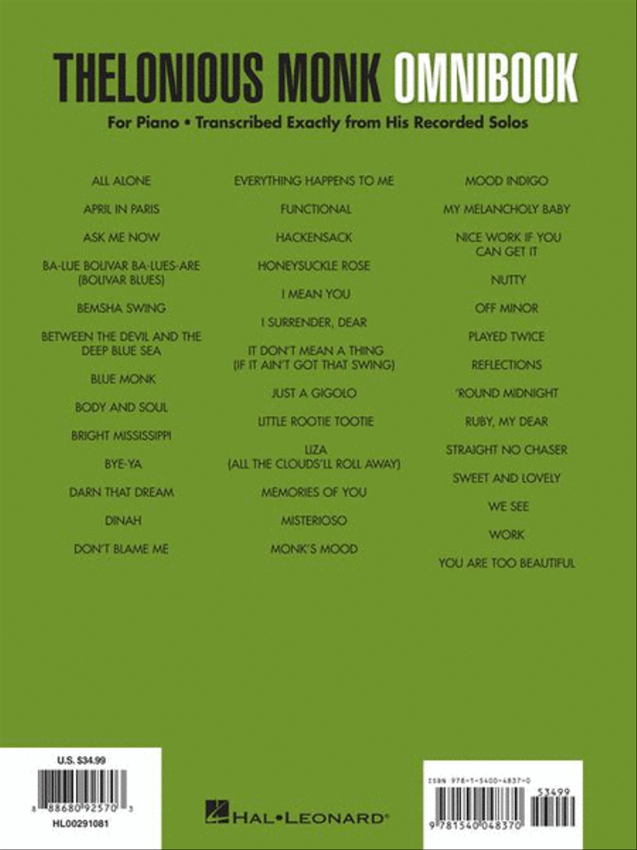 Thelonious Monk – Omnibook for Piano Piano Solo scores gallery preview page 9