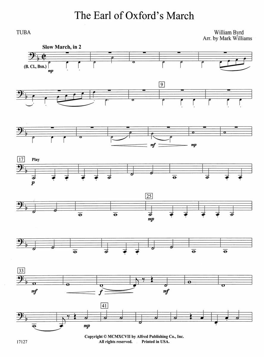 Earl of Oxford's March: Tuba