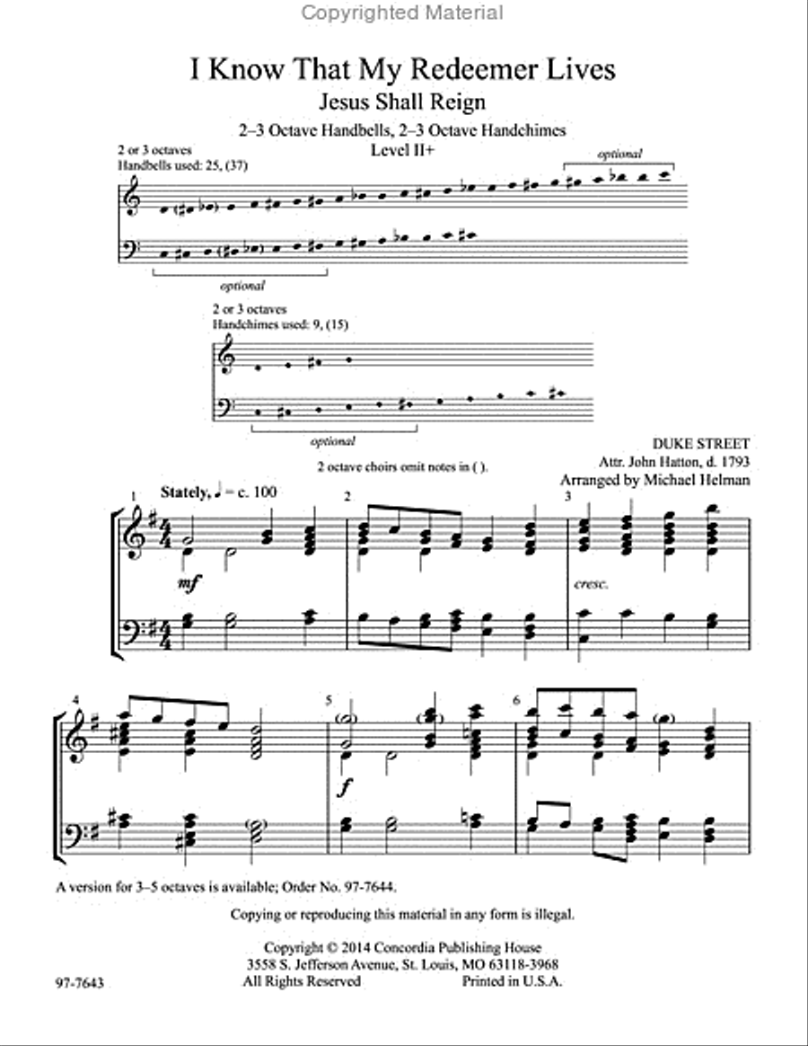I Know That My Redeemer Lives (Helman) - 2-3 Octaves 3-Octaves scores gallery preview page 2