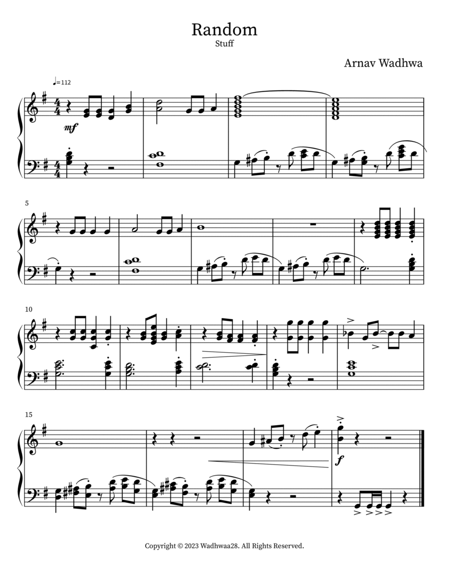 Random Random Piano scores gallery preview page 1