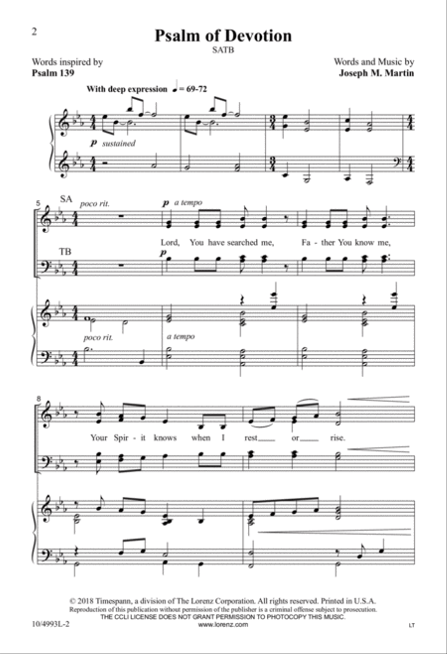 Psalm of Devotion 4-Part scores gallery preview page 2