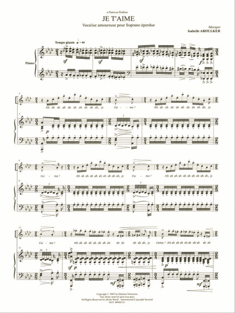 I Love You, For Soprano And Piano Voice Solo scores gallery preview page 2