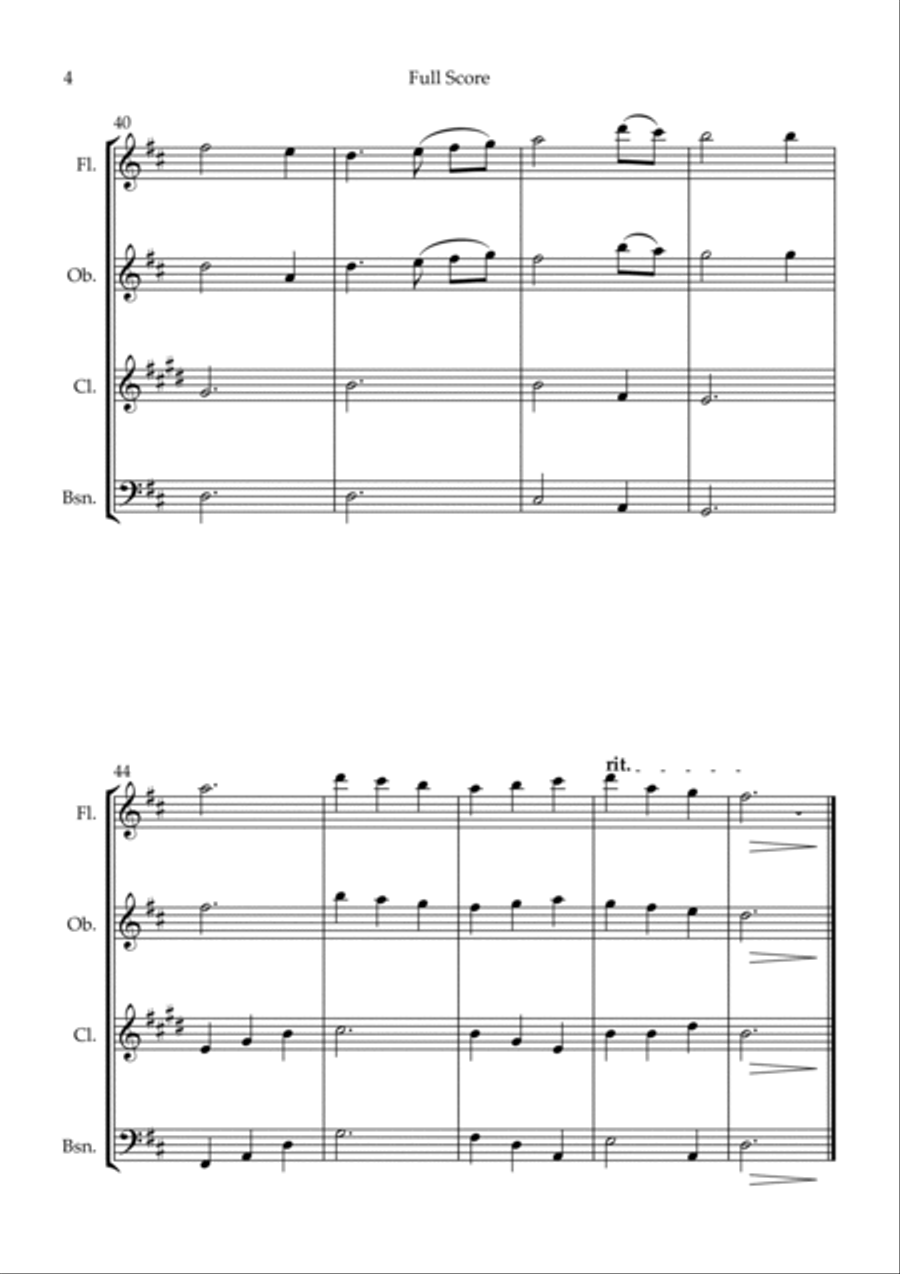 The First Noel (Christmas Song) for Woodwind Quartet Woodwind Quartet scores gallery preview page 4
