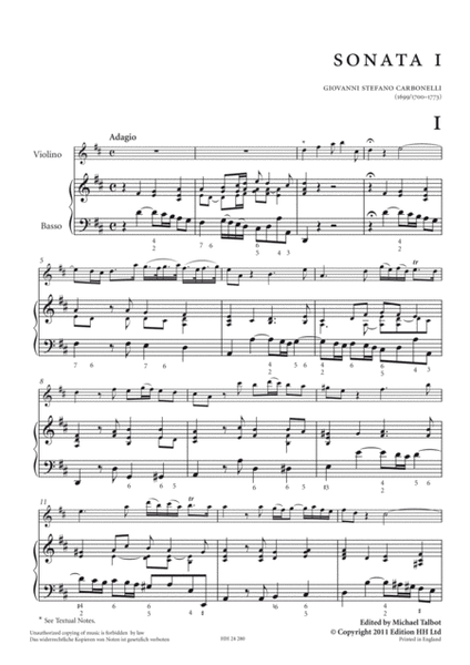 Twelve sonate da camera, volume 1 (Son. 1-6)