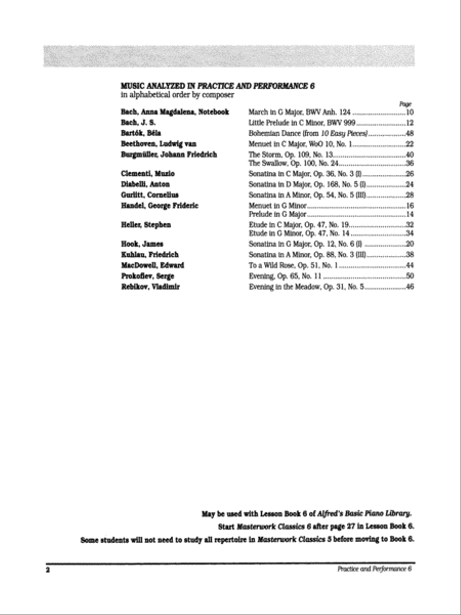 Masterwork Practice & Performance Piano Solo scores gallery preview page 2
