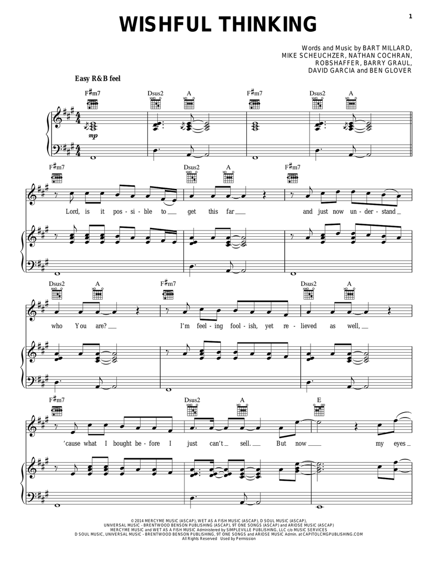 Wishful Thinking Wishful Thinking Acoustic Guitar scores gallery preview page 1