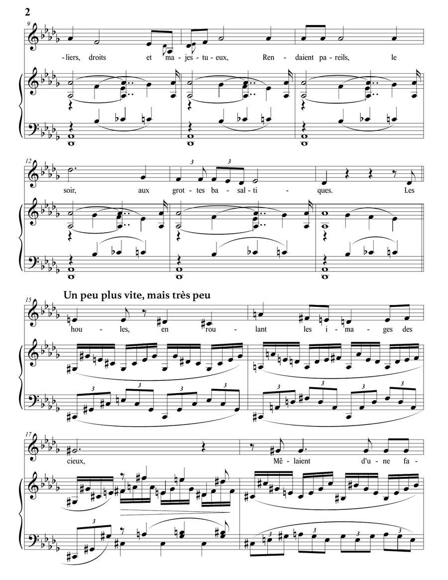 DUPARC: La vie antérieure (transposed to D-flat major)