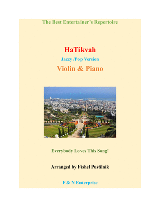 Book cover for "HaTikvah"-Piano Background for Violin and Piano (Jazz/Pop Version)