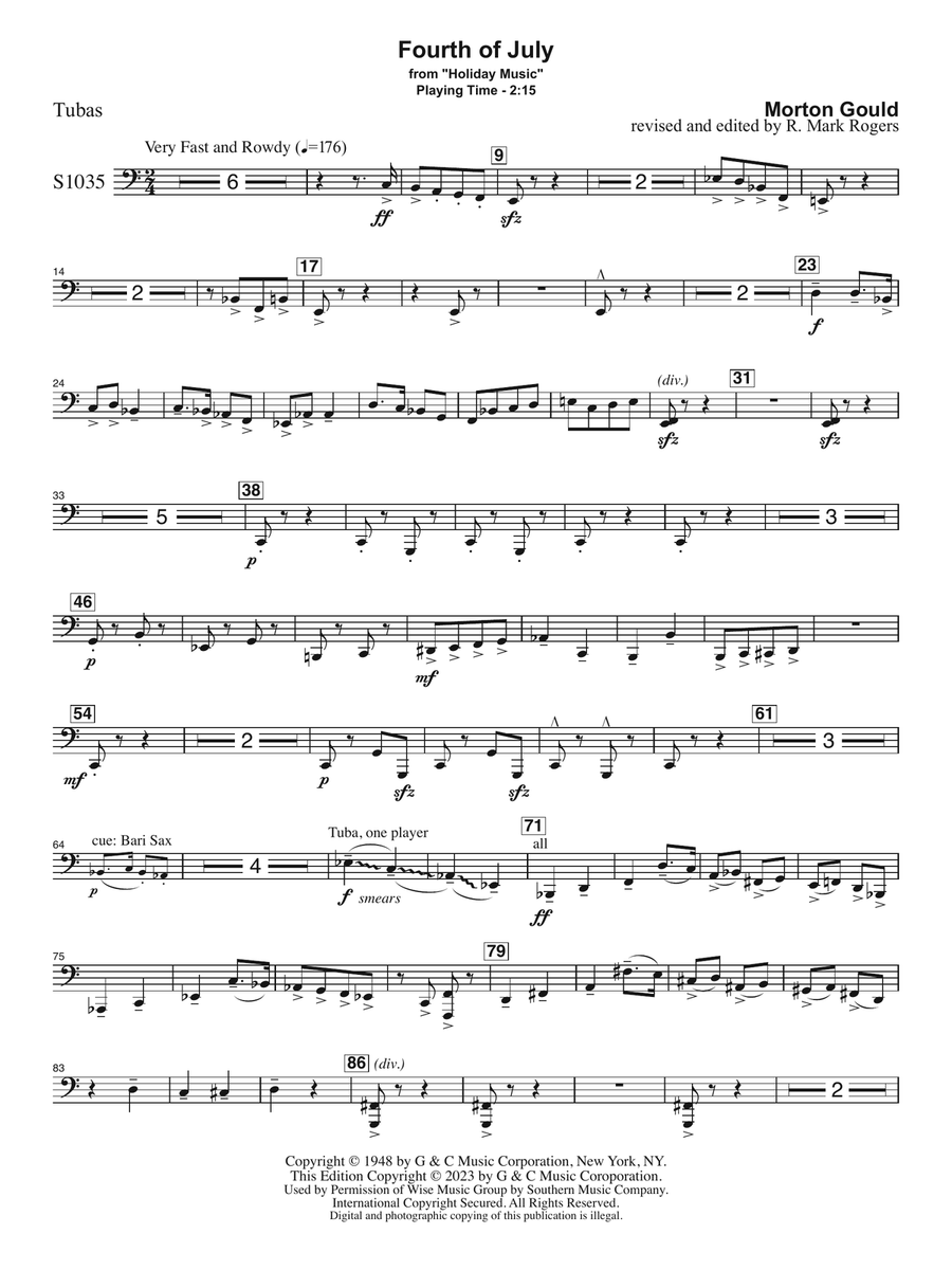 Fourth of July (arr. R. Mark Rogers) - Tuba Concert Band scores gallery preview page 1