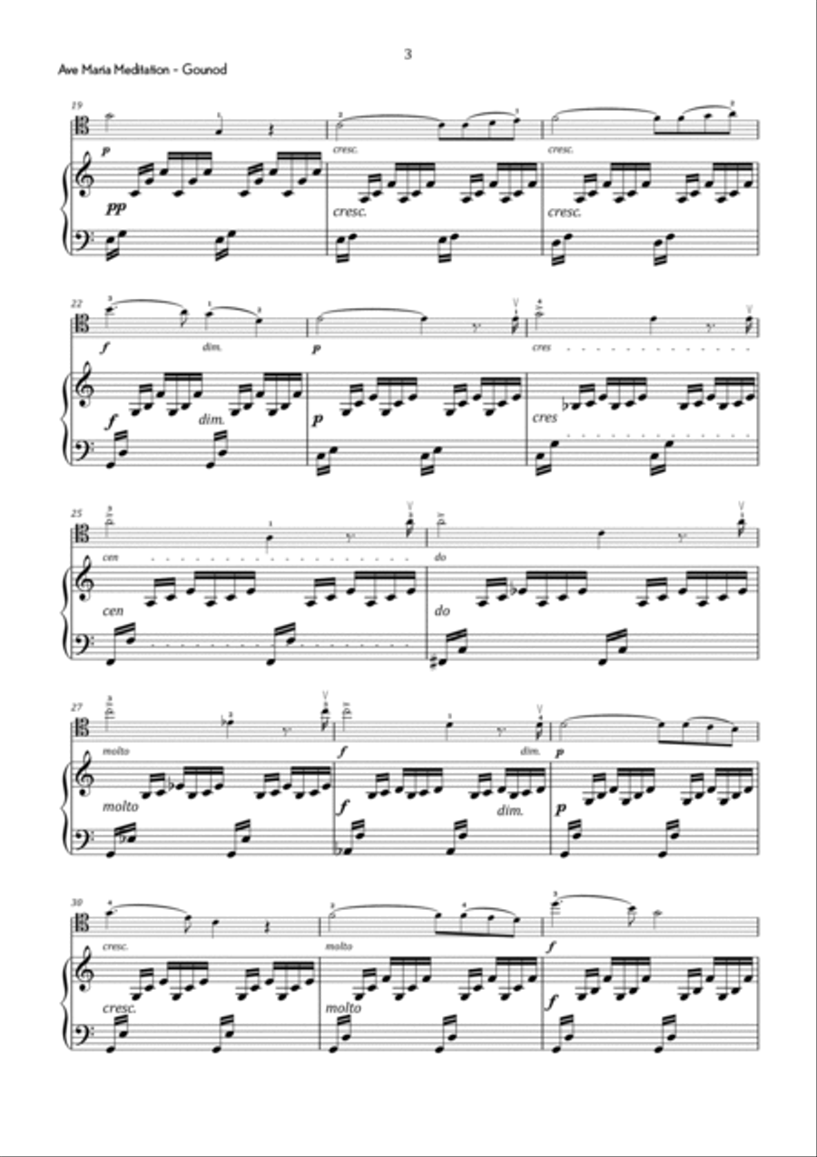 Gounod - Ave Maria Meditation in C Major - Intermediate Piano scores gallery preview page 4