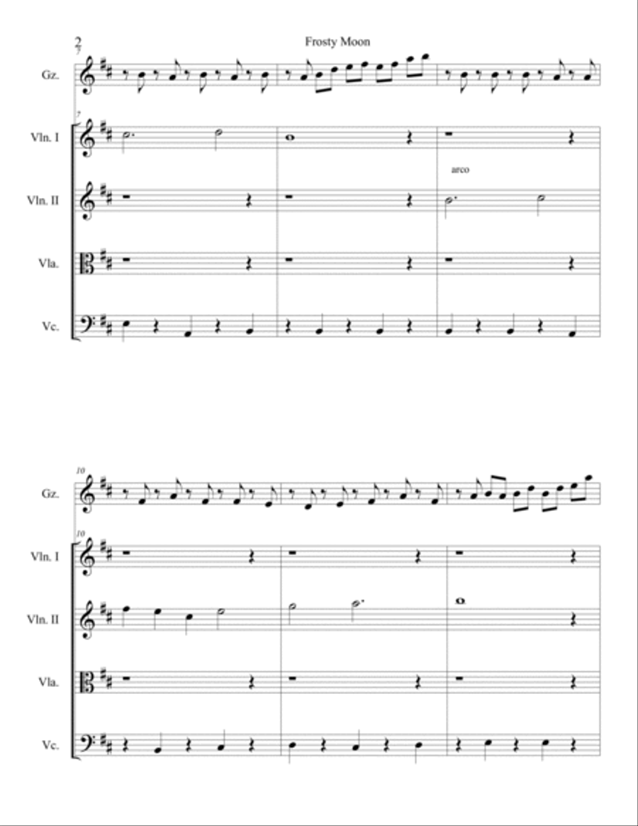 Frosty Moon String Quartet scores gallery preview page 5