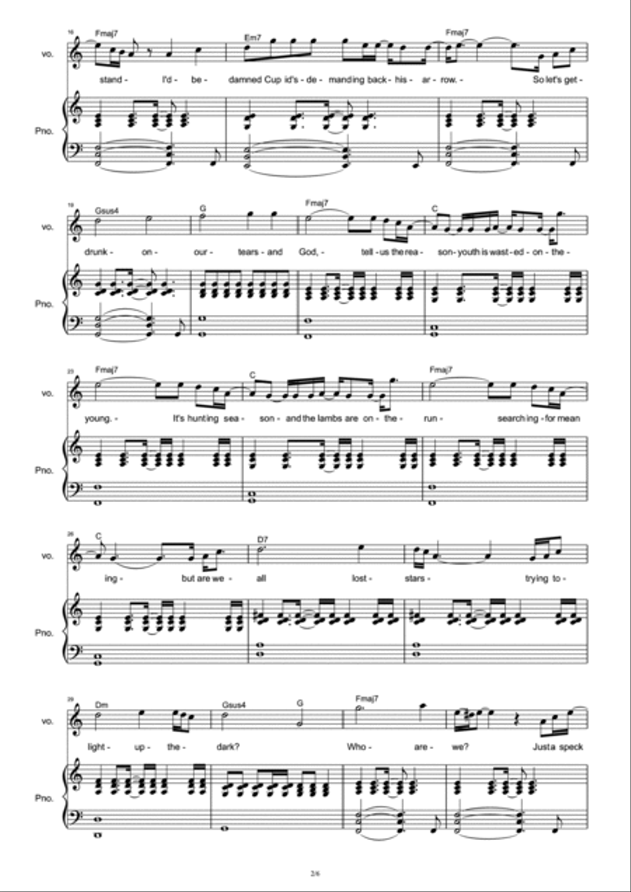 Lost Stars (into The Night Mix) Voice scores gallery preview page 2