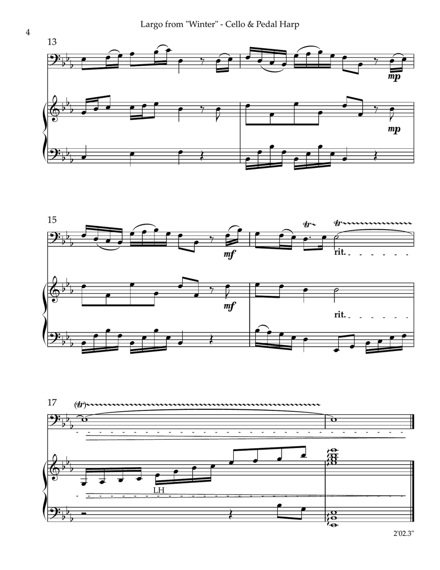 Largo from “Winter”, Duet for Cello & Pedal Harp