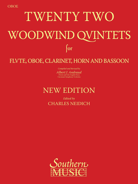 22 Woodwind Quintets – New Edition by Albert Andraud Oboe - Sheet Music