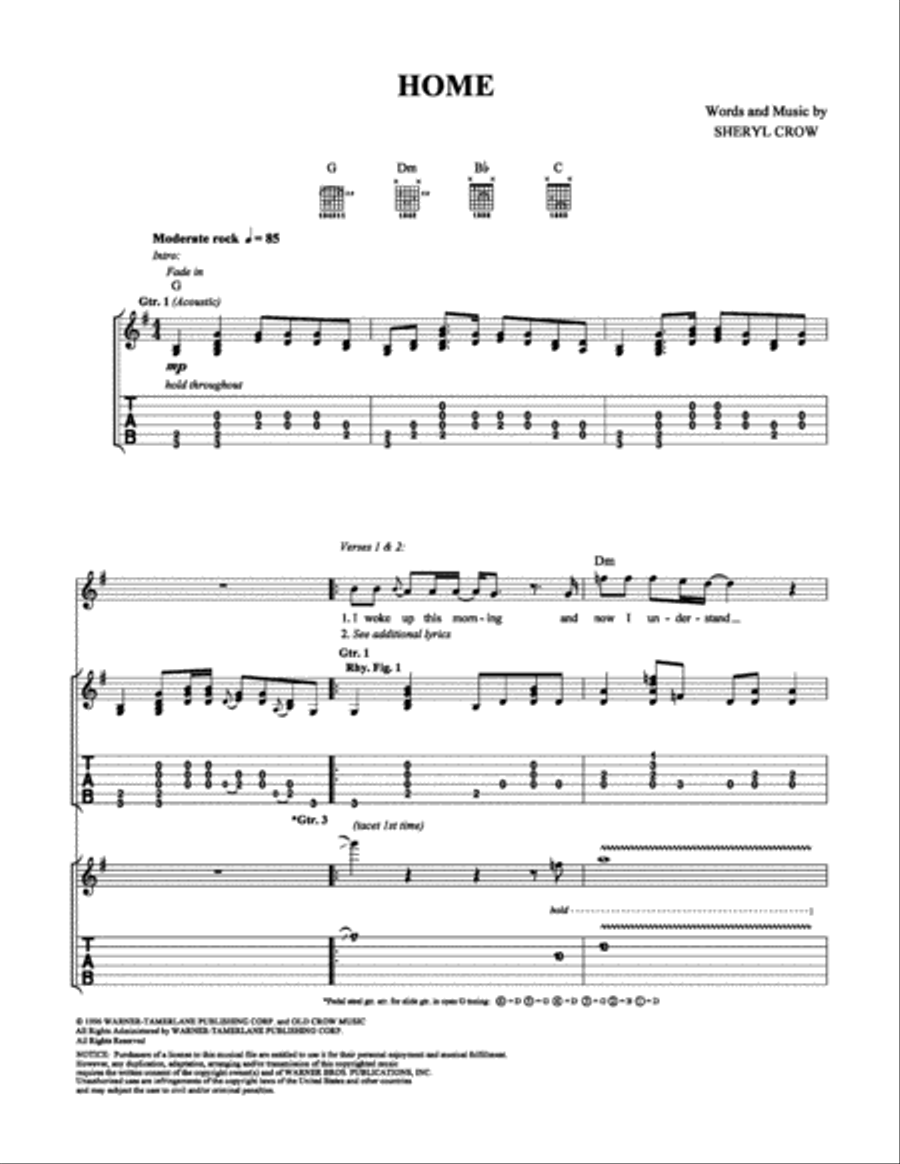 Home Electric Guitar scores gallery preview page 1
